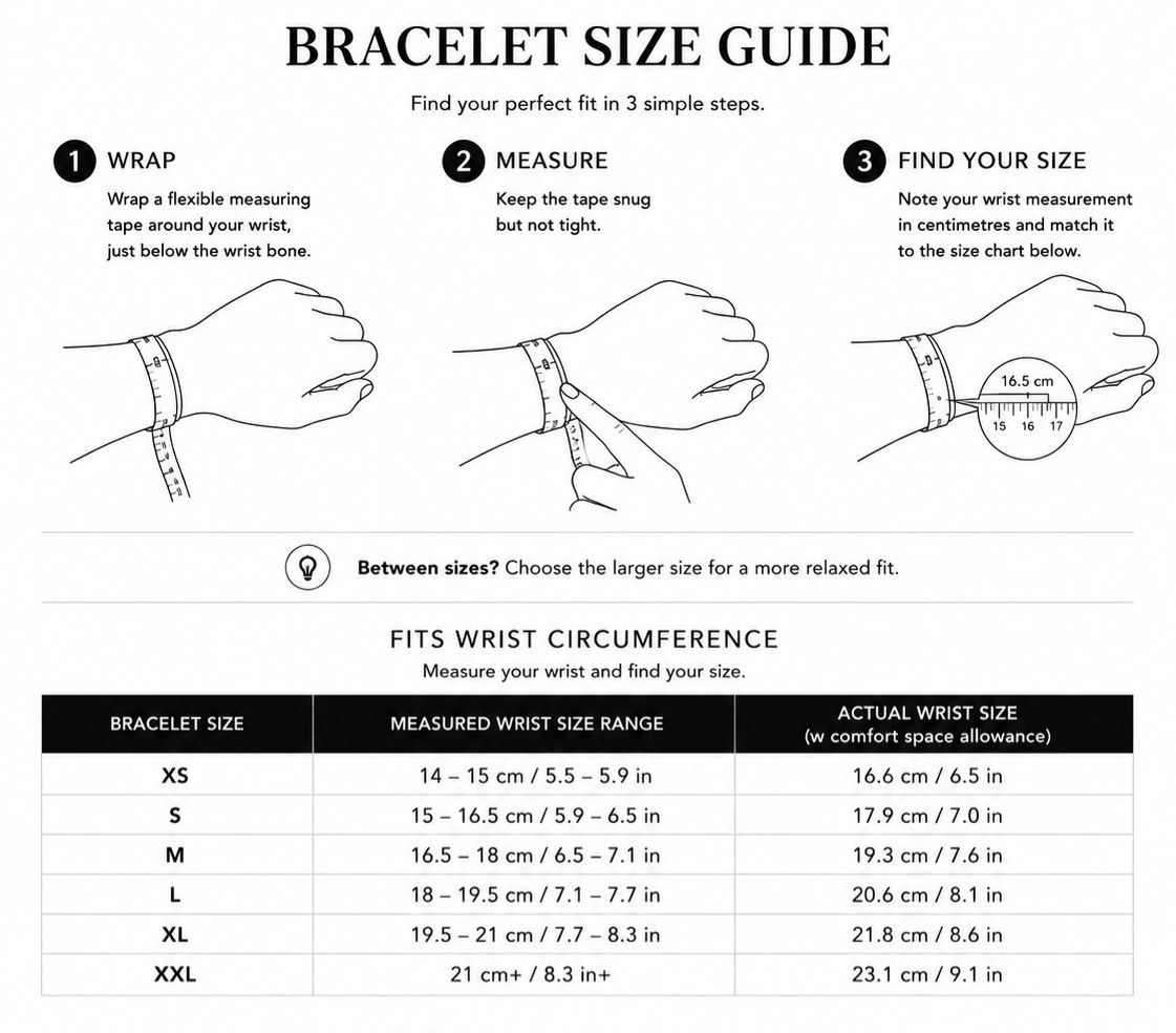 Bracelet size guide